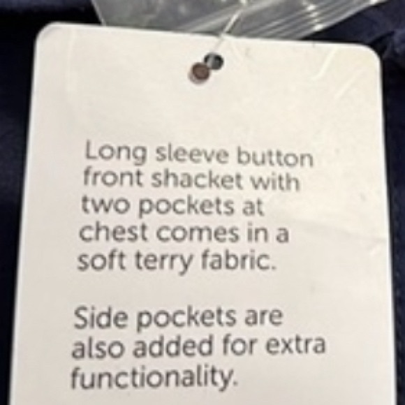 NEW NWT - blue button up Shacket / shirt jacket with side pockets and collar. - Picture 9 of 9